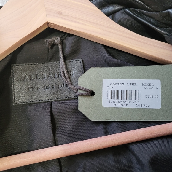 All Saints Black Leather Jacket - Picture 15 of 16